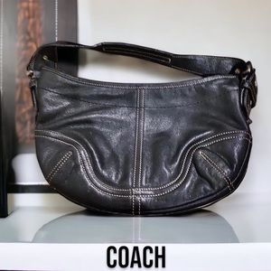 Authentic COACH Y2K Vintage Purse N# 9541 Black Leather Soho Small Shoulder Bag